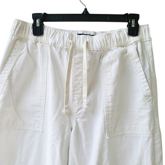 GAP High Rise Wide Leg Utility Jeans Pull On White Size L - Picture 7 of 16